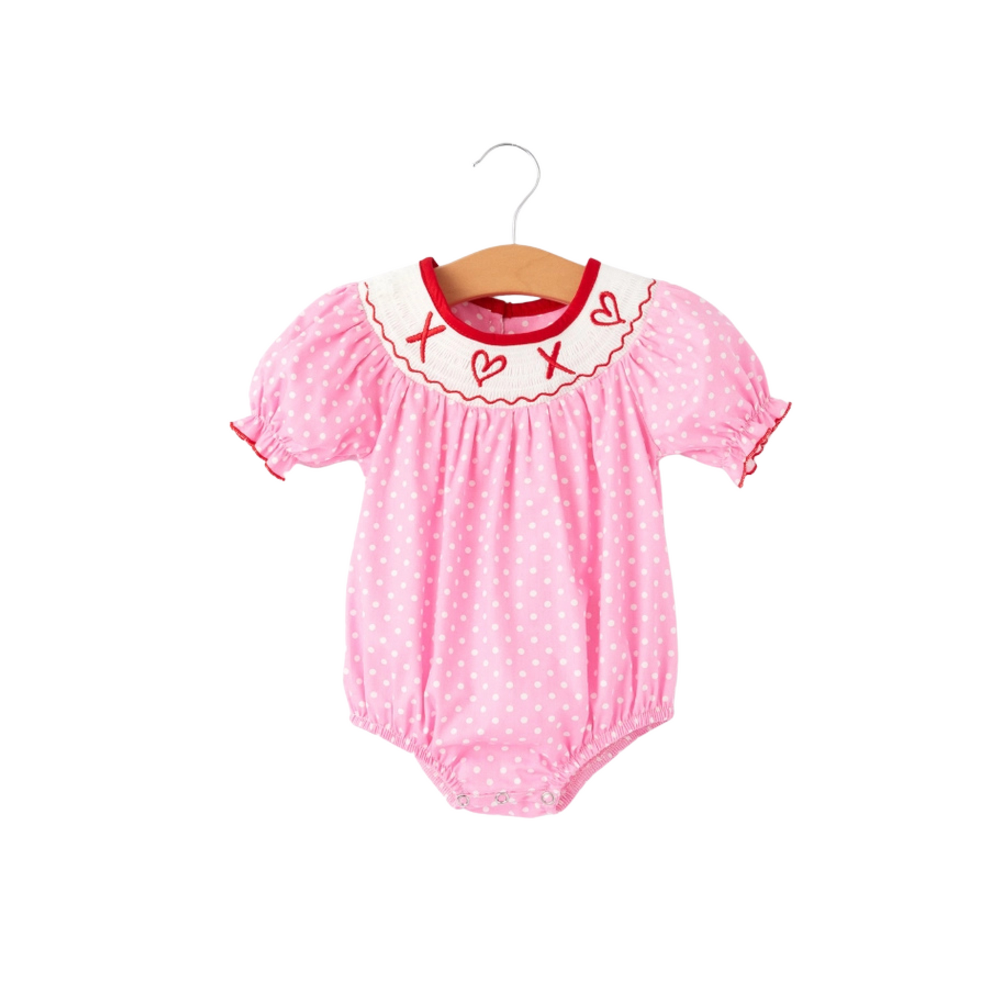 XOXO Smocked Valentines Day Romper