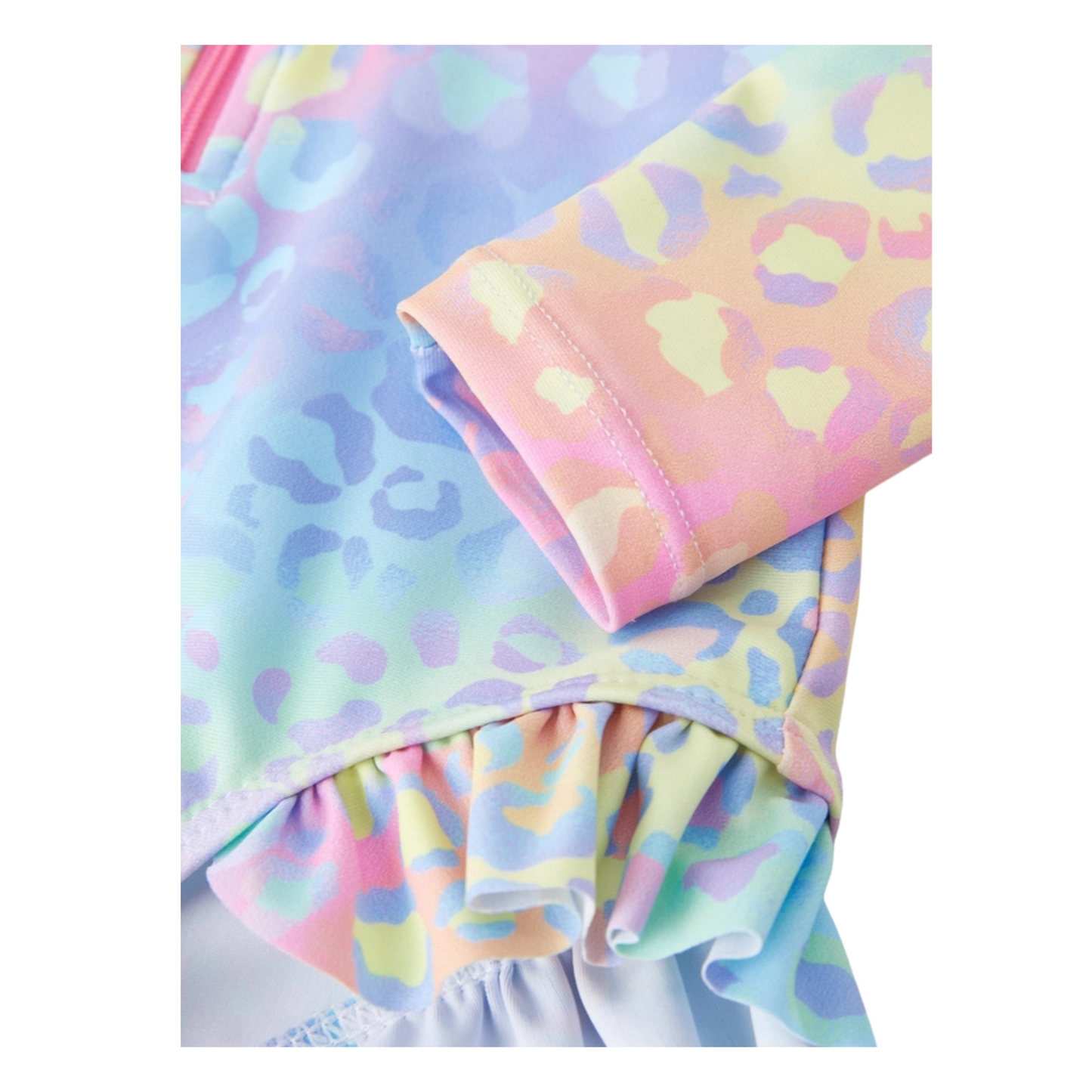 Pastel Leopard Rashguard Swimsuit