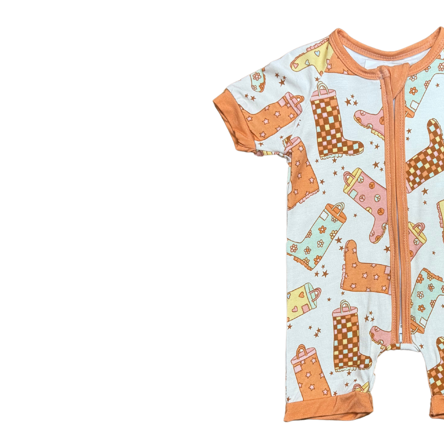 Cutie Rain Boots Bamboo Short Romper