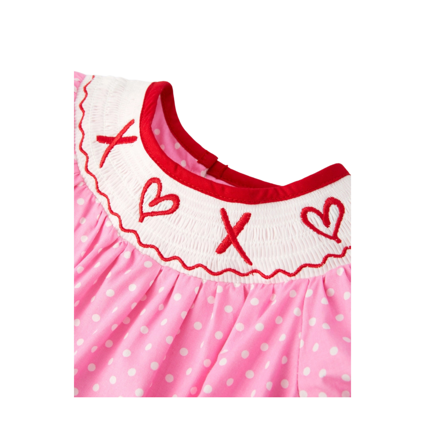 XOXO Smocked Valentines Day Romper