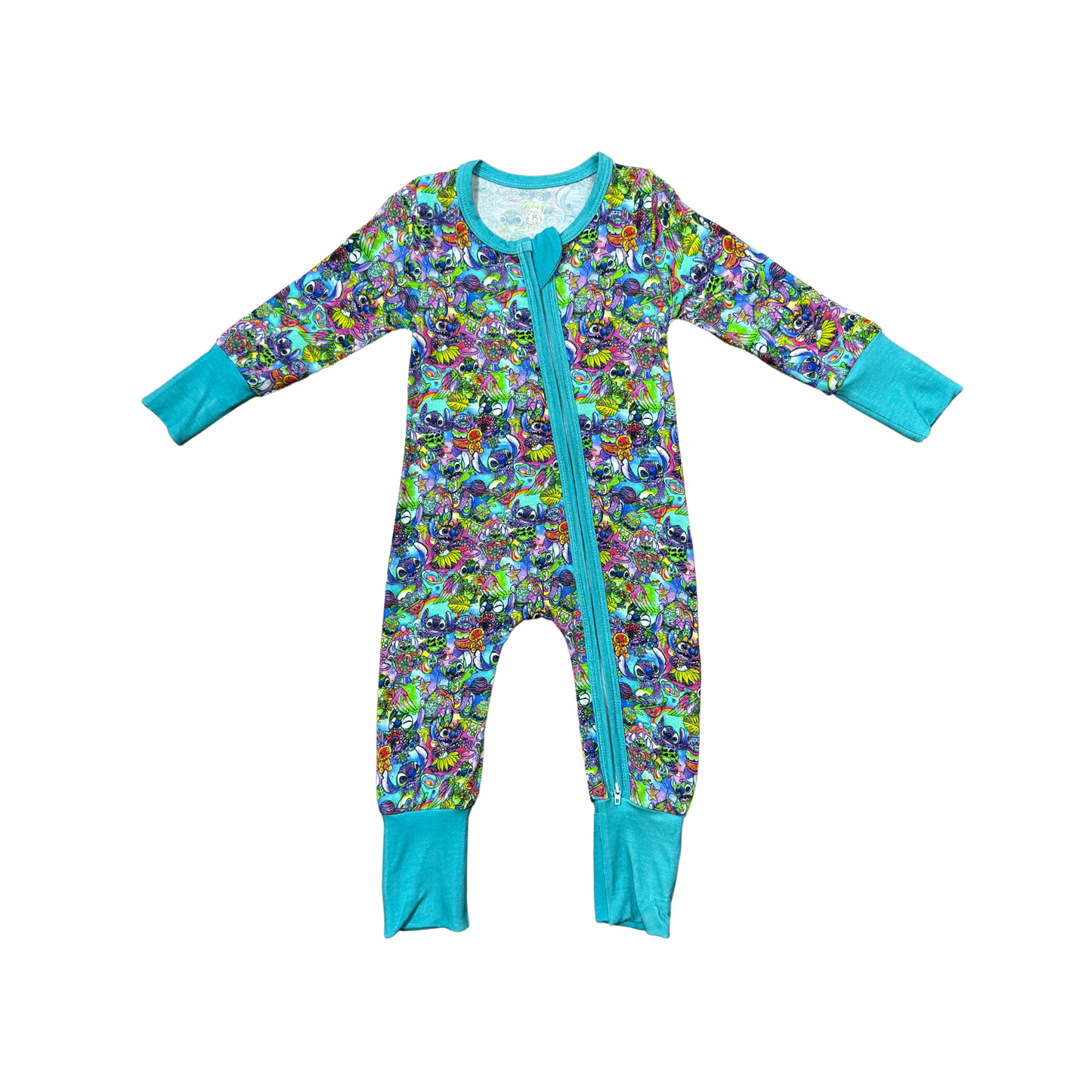 All Things Stitch Bamboo Romper (Turquoise)