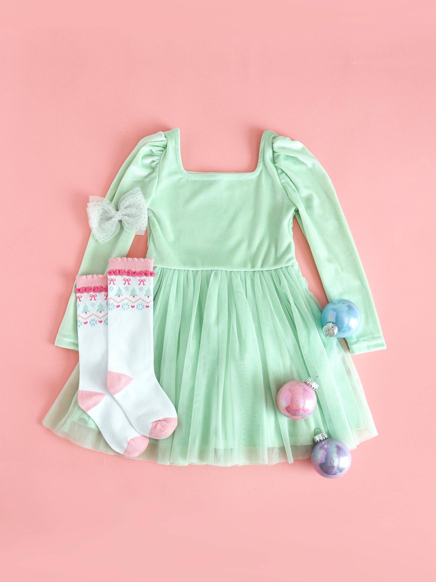 White Fair Isle Knee High Socks