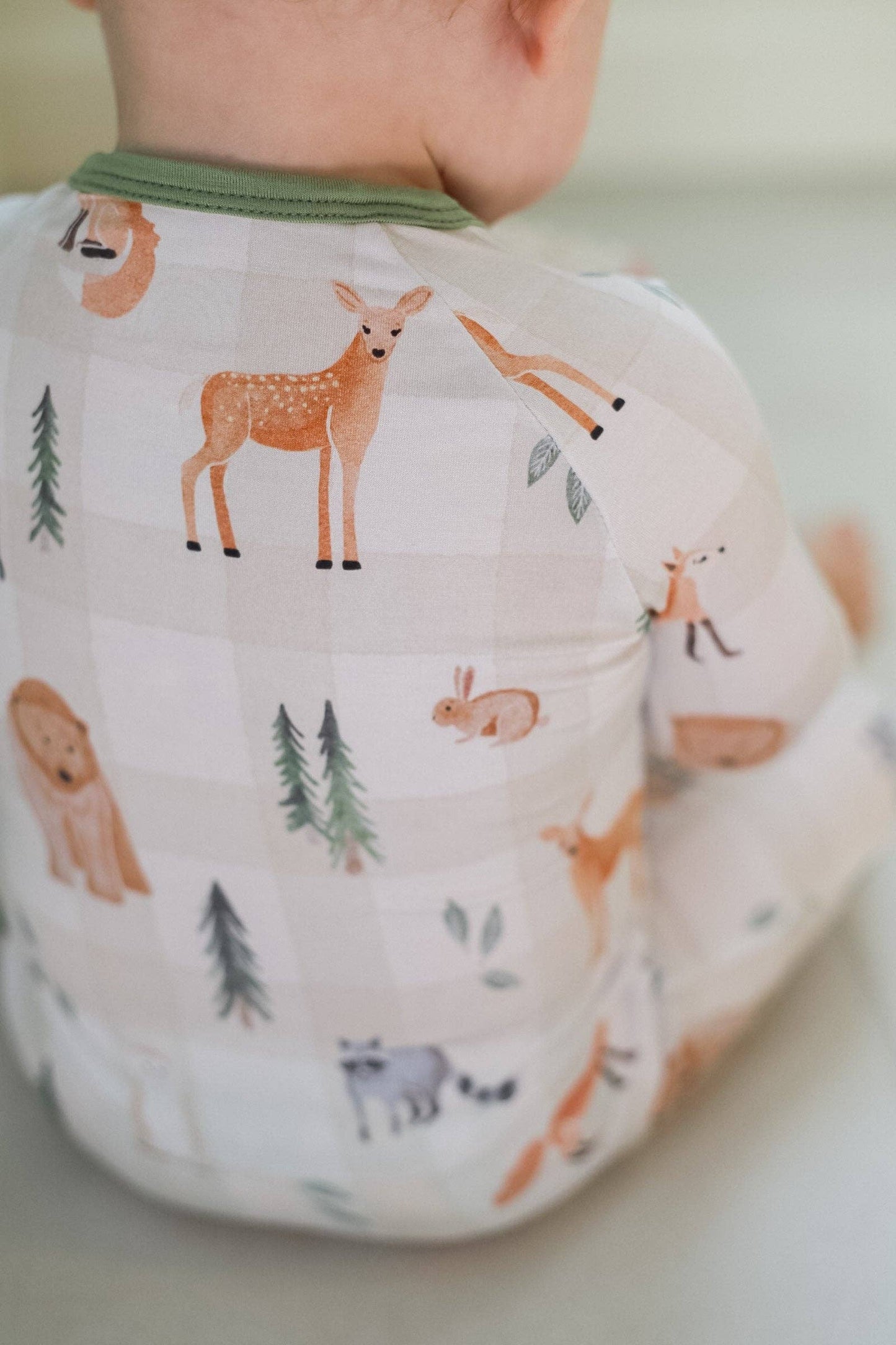 Woodland Animal Bamboo Zipper Romper
