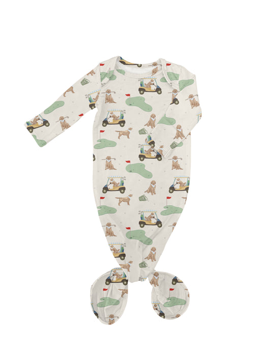 Barks & Birdies (Golf Dogs) Knotted Infant Gown