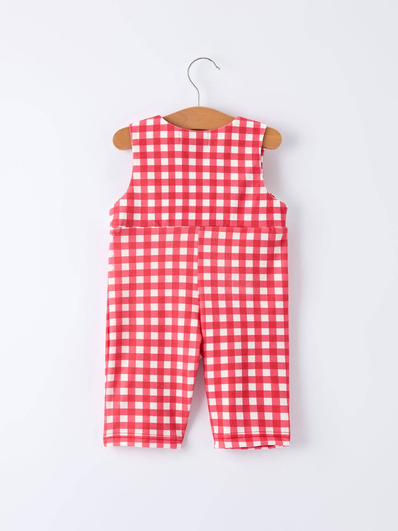 Valentine's Day Plaid Heart Embroidered Boys' Romper