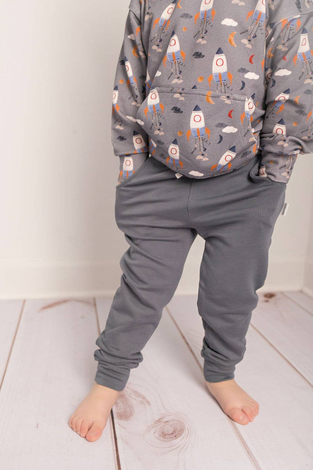 Kids Bamboo Slate Blue Jogger Pants