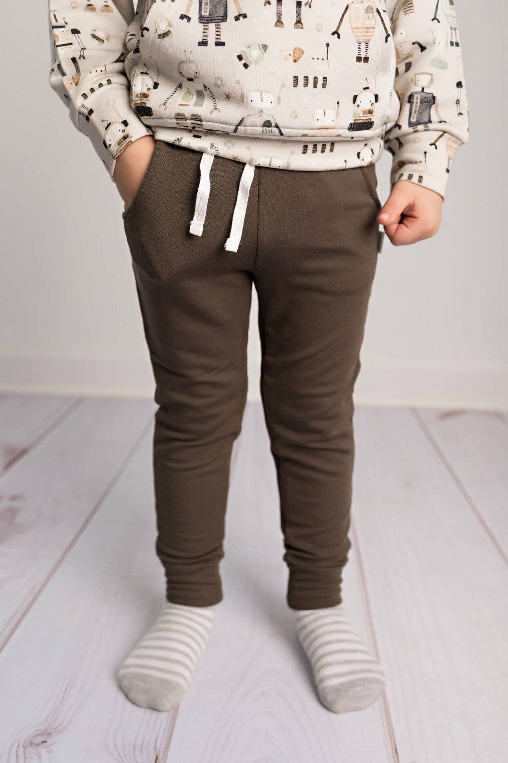 Kids Bamboo Ash Brown Jogger Pants