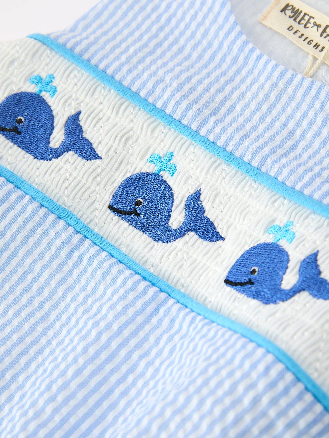 Summer Whale Embroidery Baby Boys Jonjon