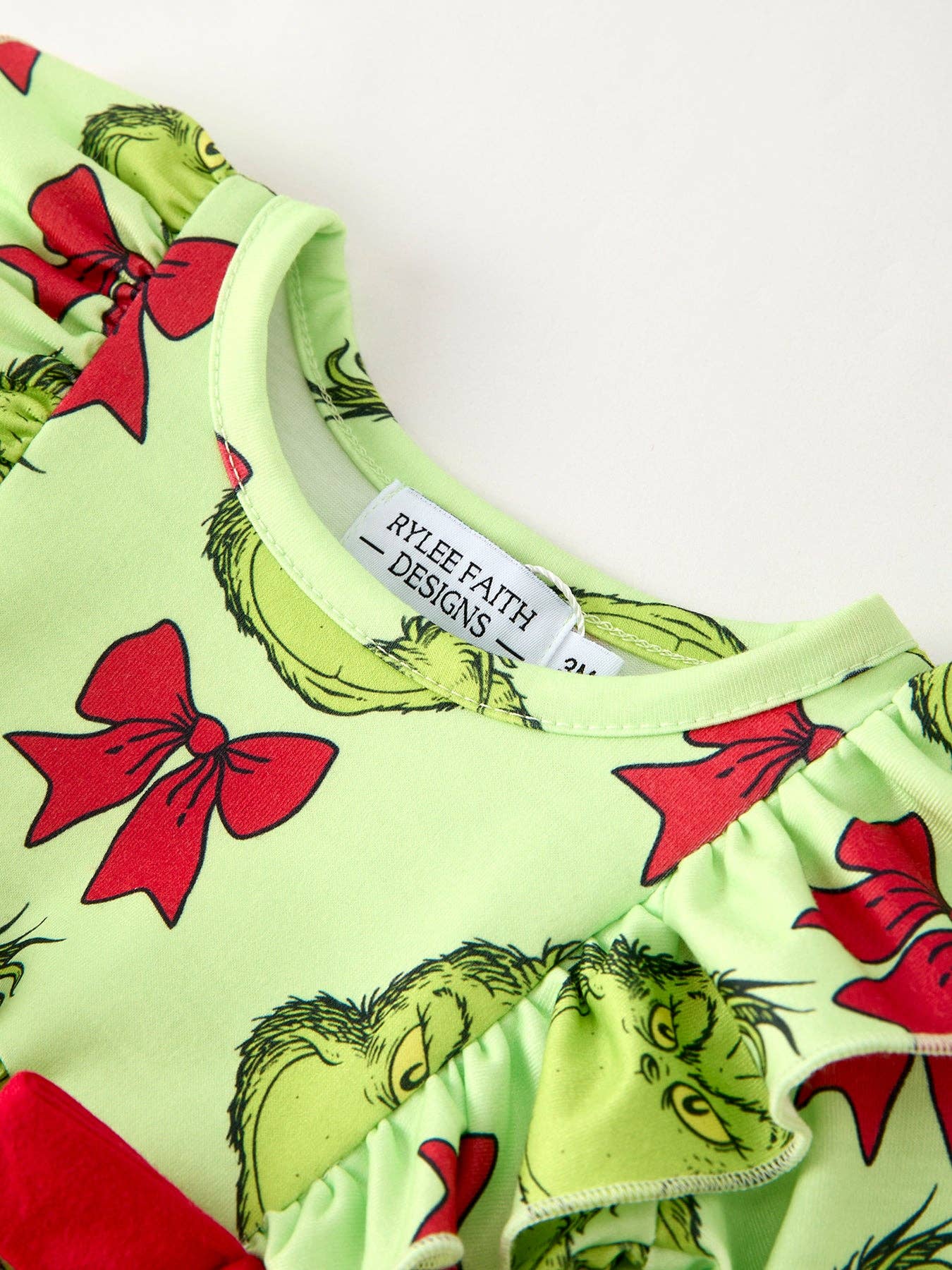 Grinchy Bows Bubble Romper