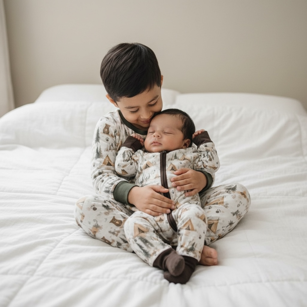 Camping Bears Bamboo Zipper Romper