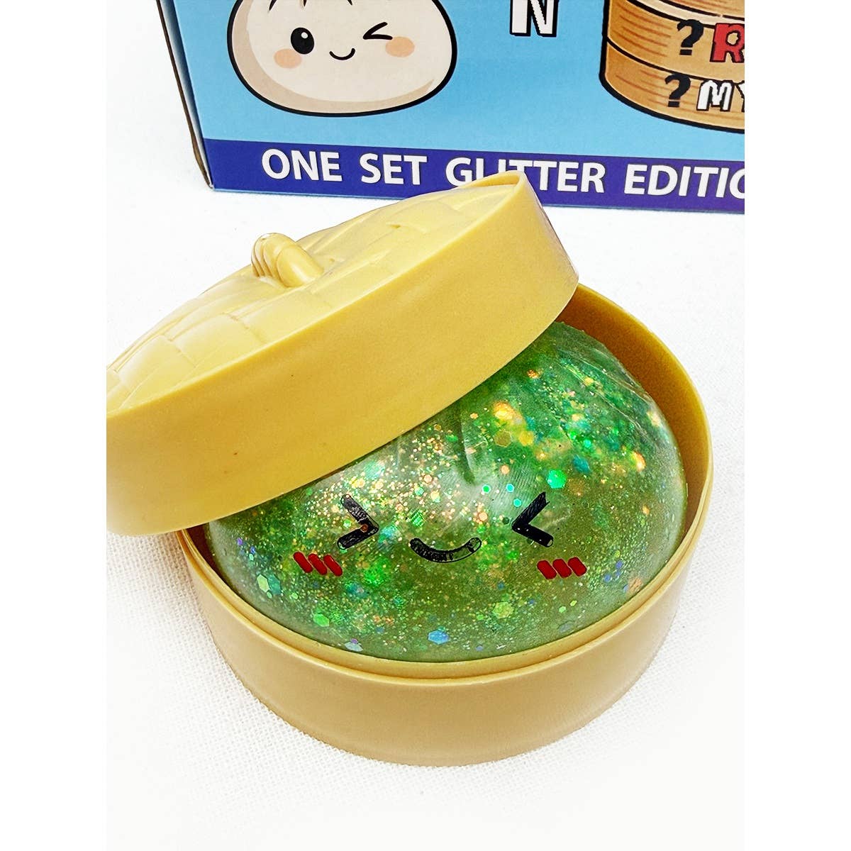 Glitter Light Up Mystery Dumpling Squishy with Steamer