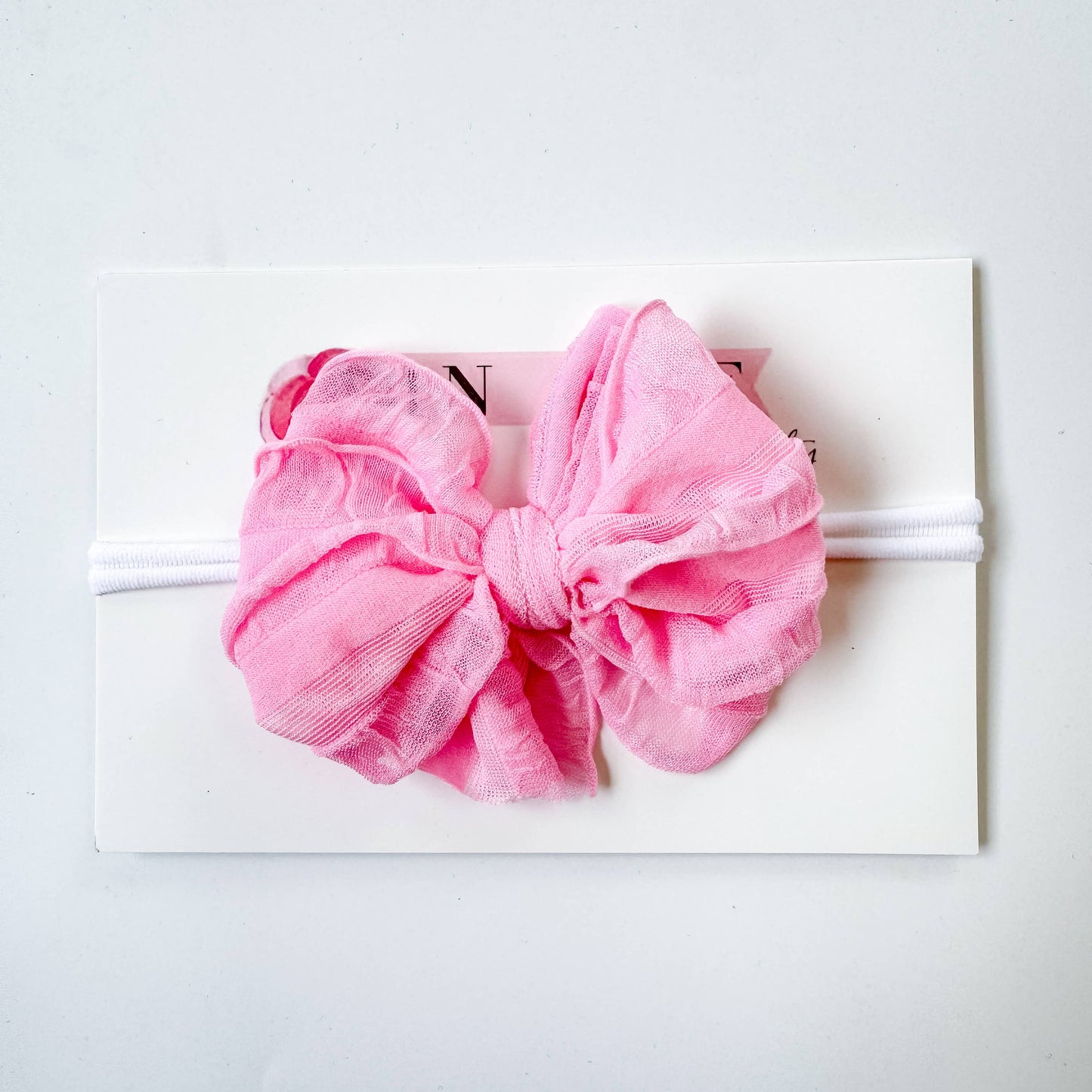 Skinny Mini Ruffle Headband- Bubblegum