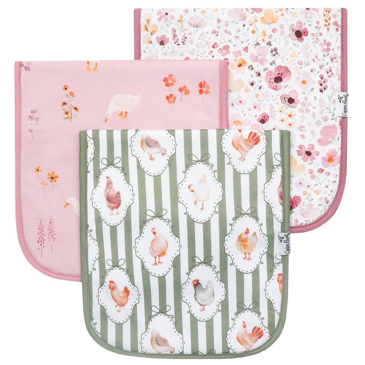 3 Pack Premium Burp Cloths - Gigi