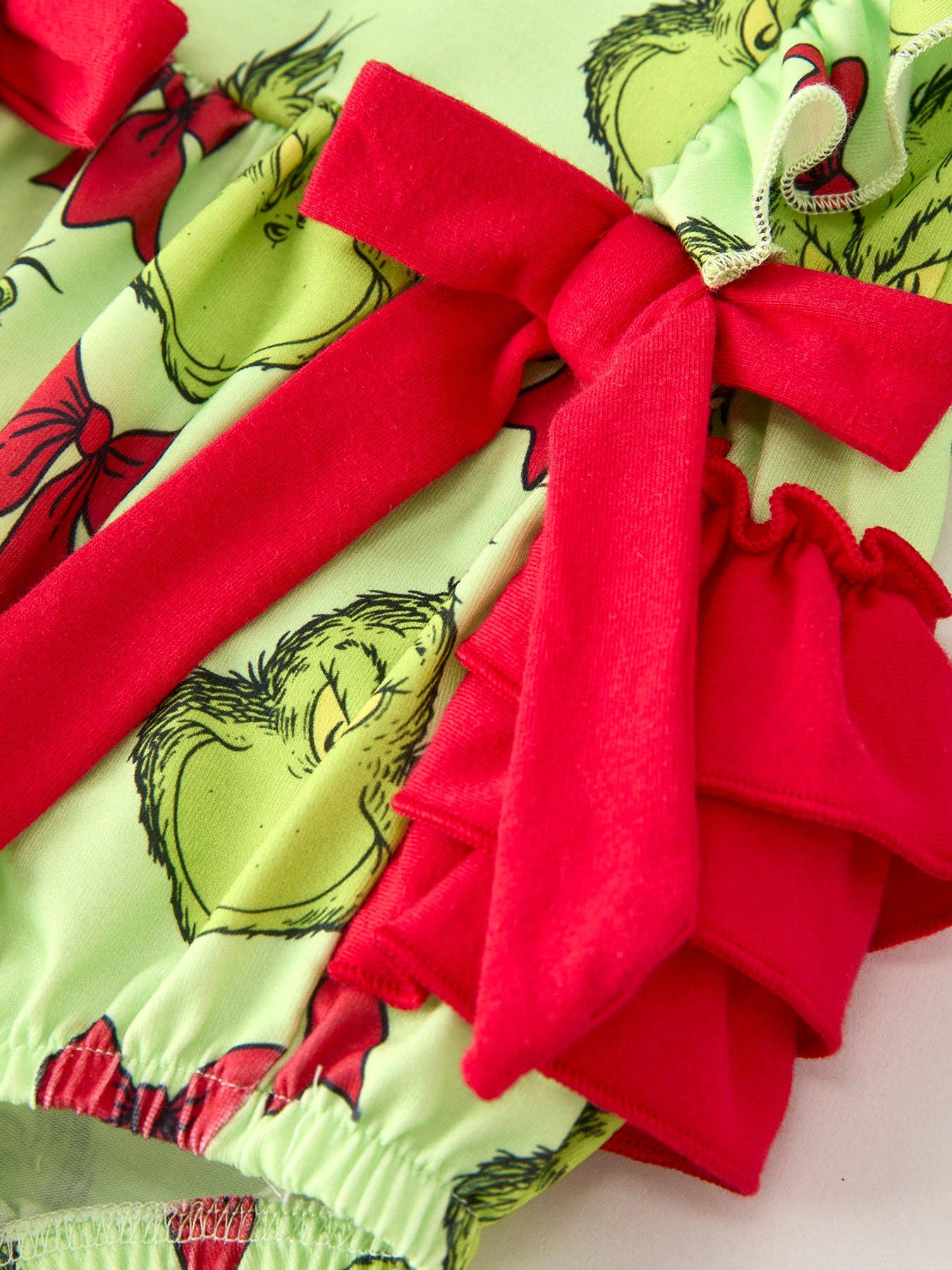 Grinchy Bows Bubble Romper