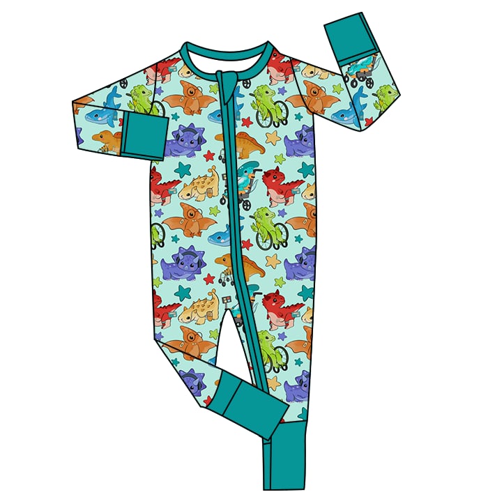 Disability Dinosaurs LS/LL Bamboo Romper by Koda