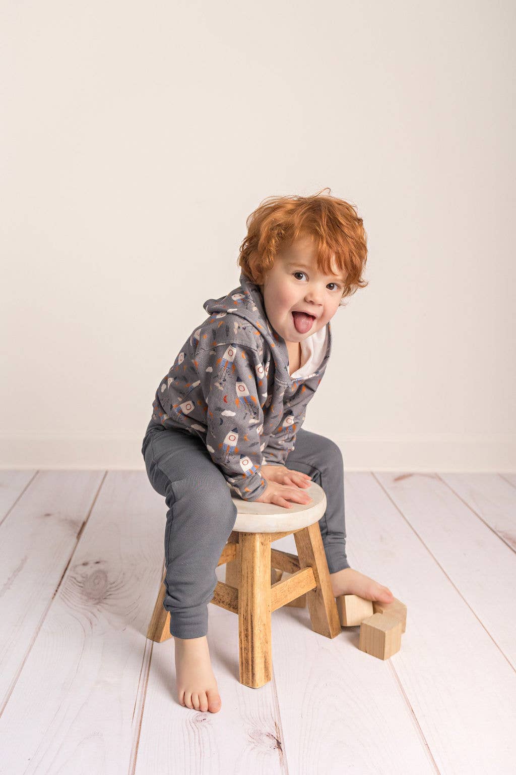 Kids Bamboo Slate Blue Jogger Pants