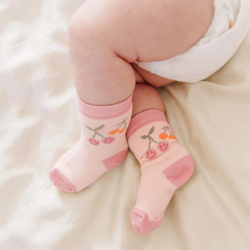 Baby Socks Trio Cherry Cute