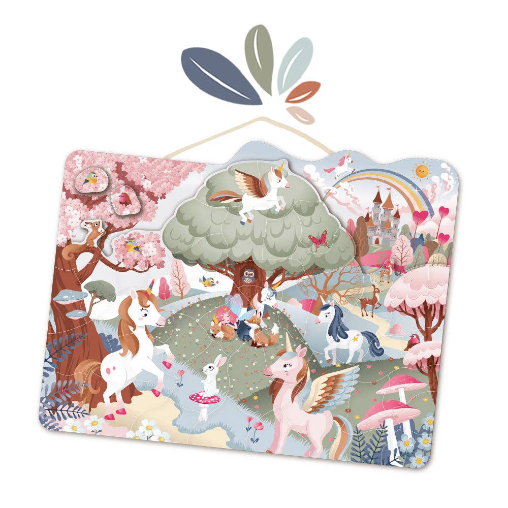 Display of 4 Magnetic puzzles (Unicorn) 48 pieces