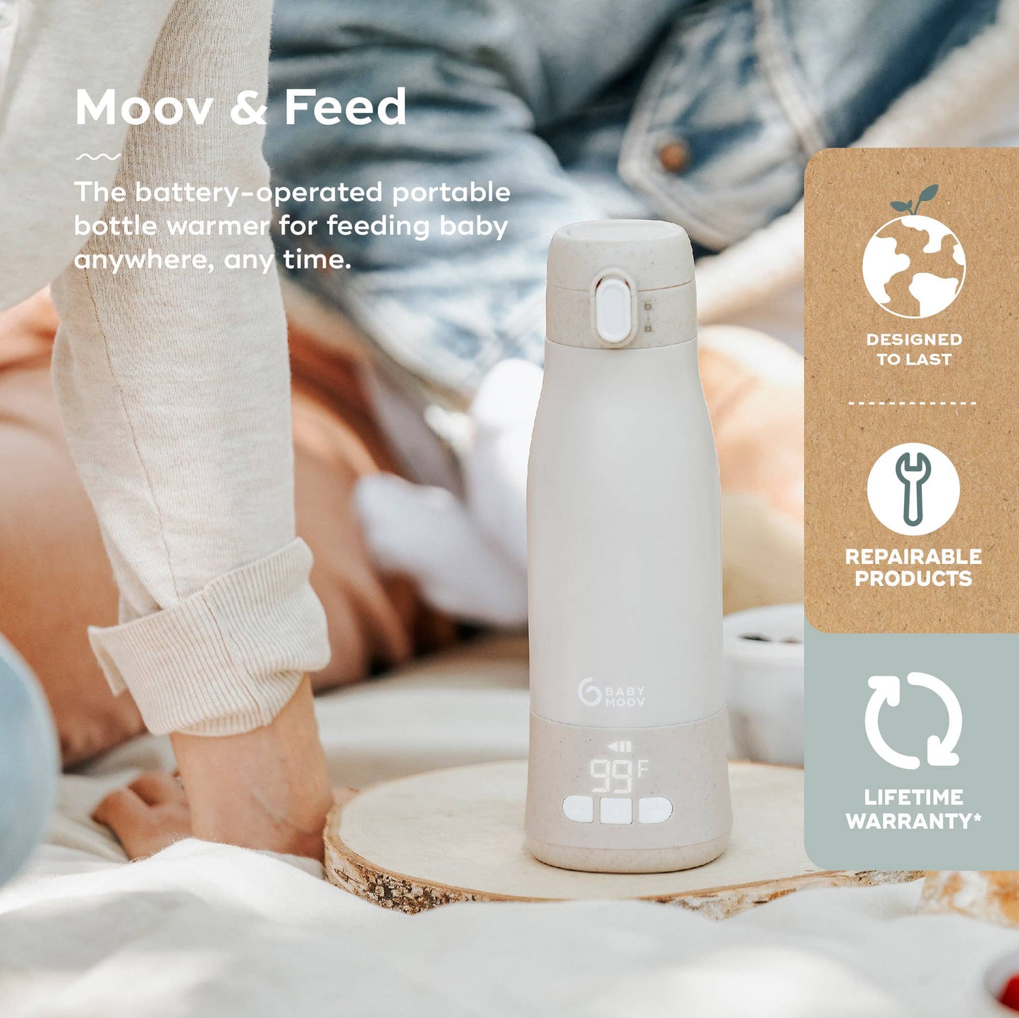 Moov & Feed Portable Bottle Warmer Mineral Beige