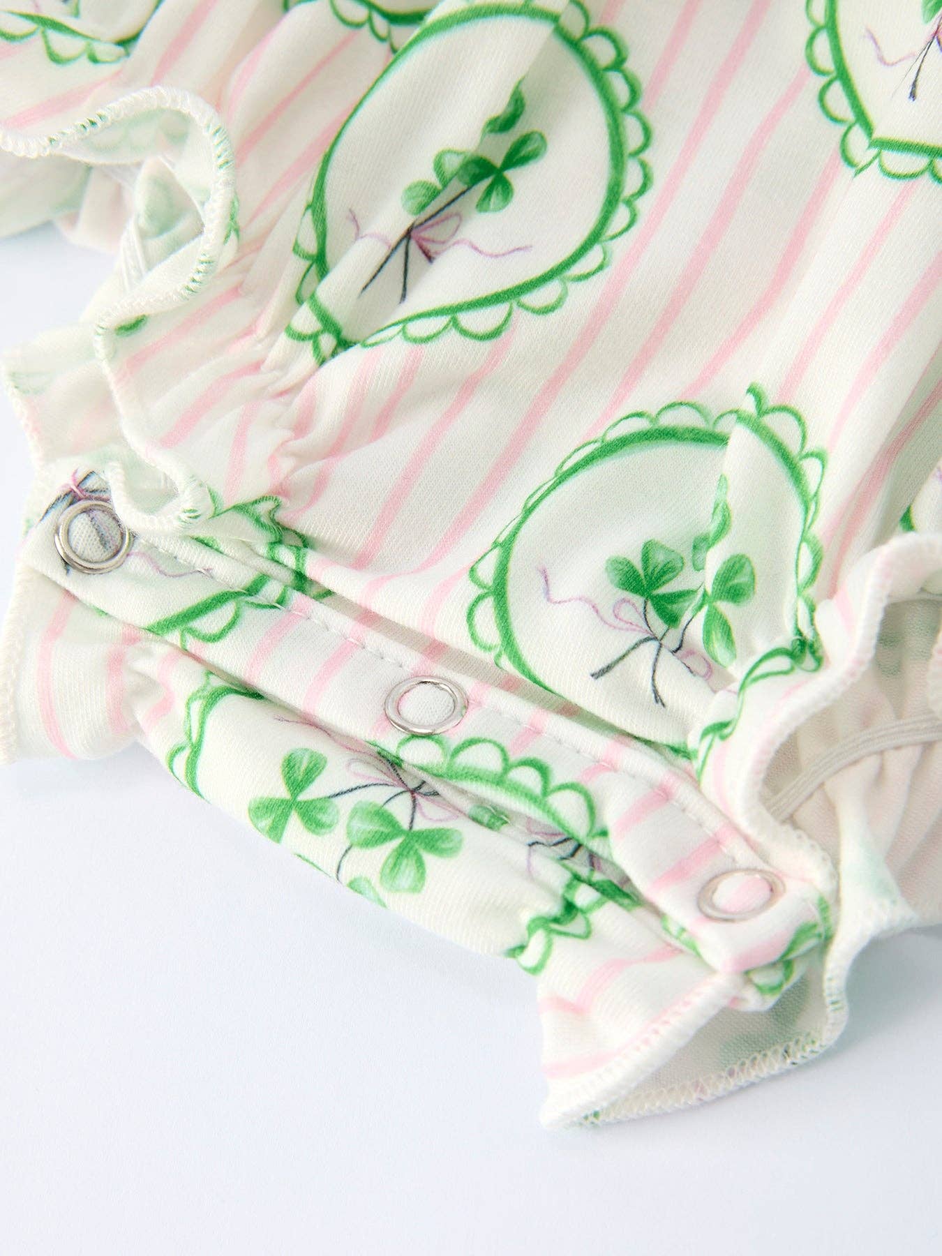 Shamrock Striped Long Sleeve Romper