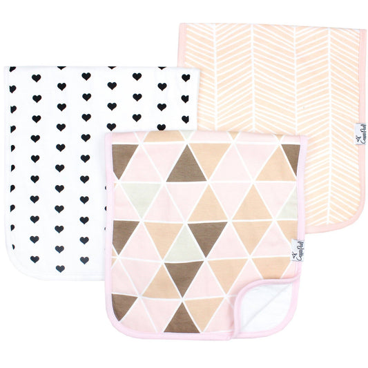3 Pack Premium Burp Cloths - Blush