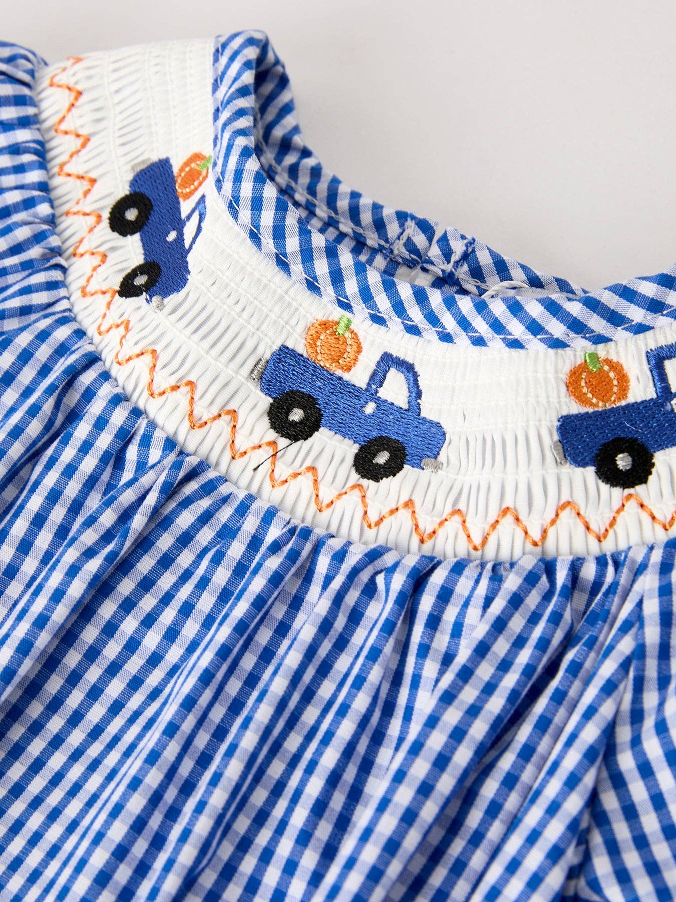 Pumpkins & Trucks Embroidered Romper