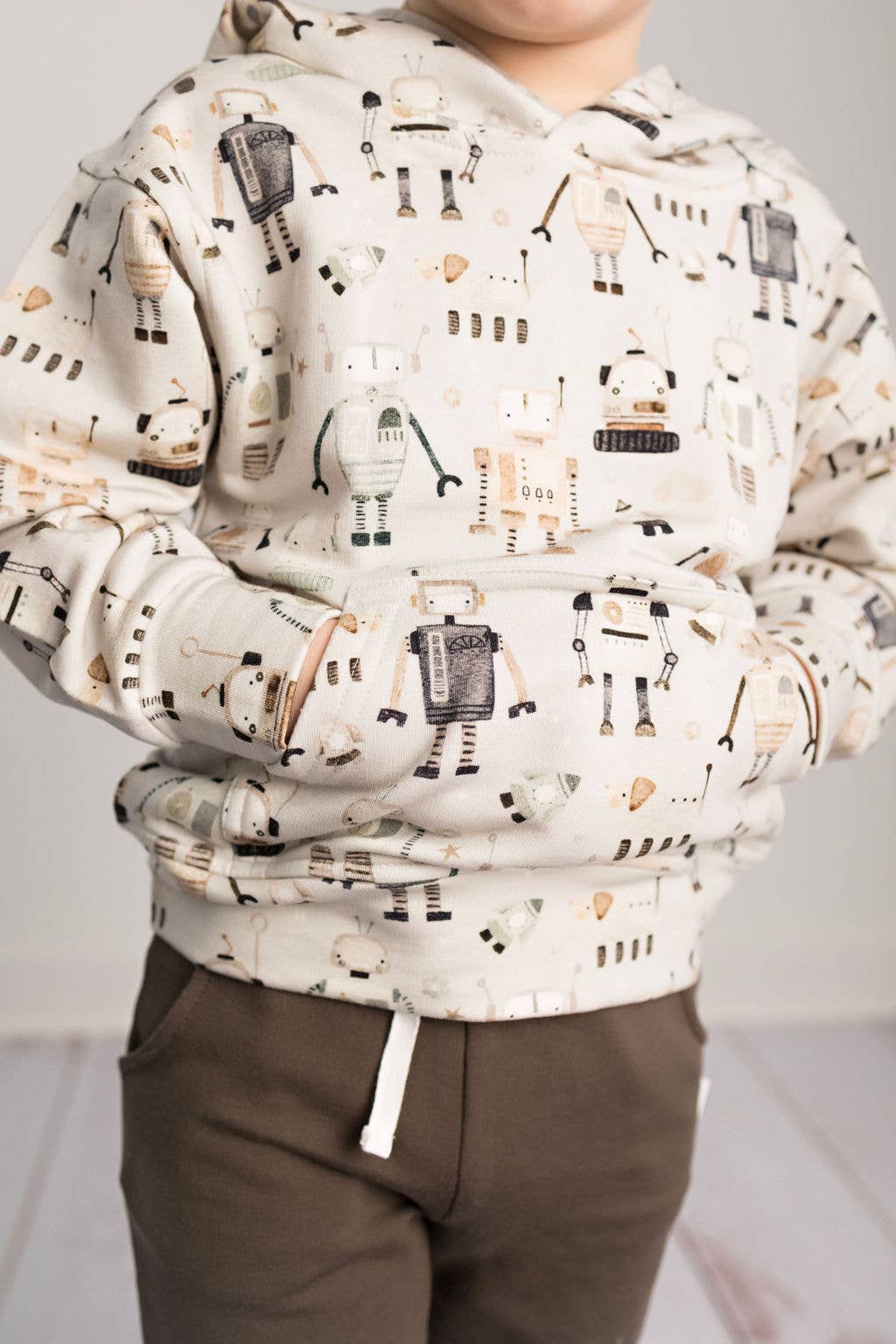 Kids Bamboo Robots Hoodie
