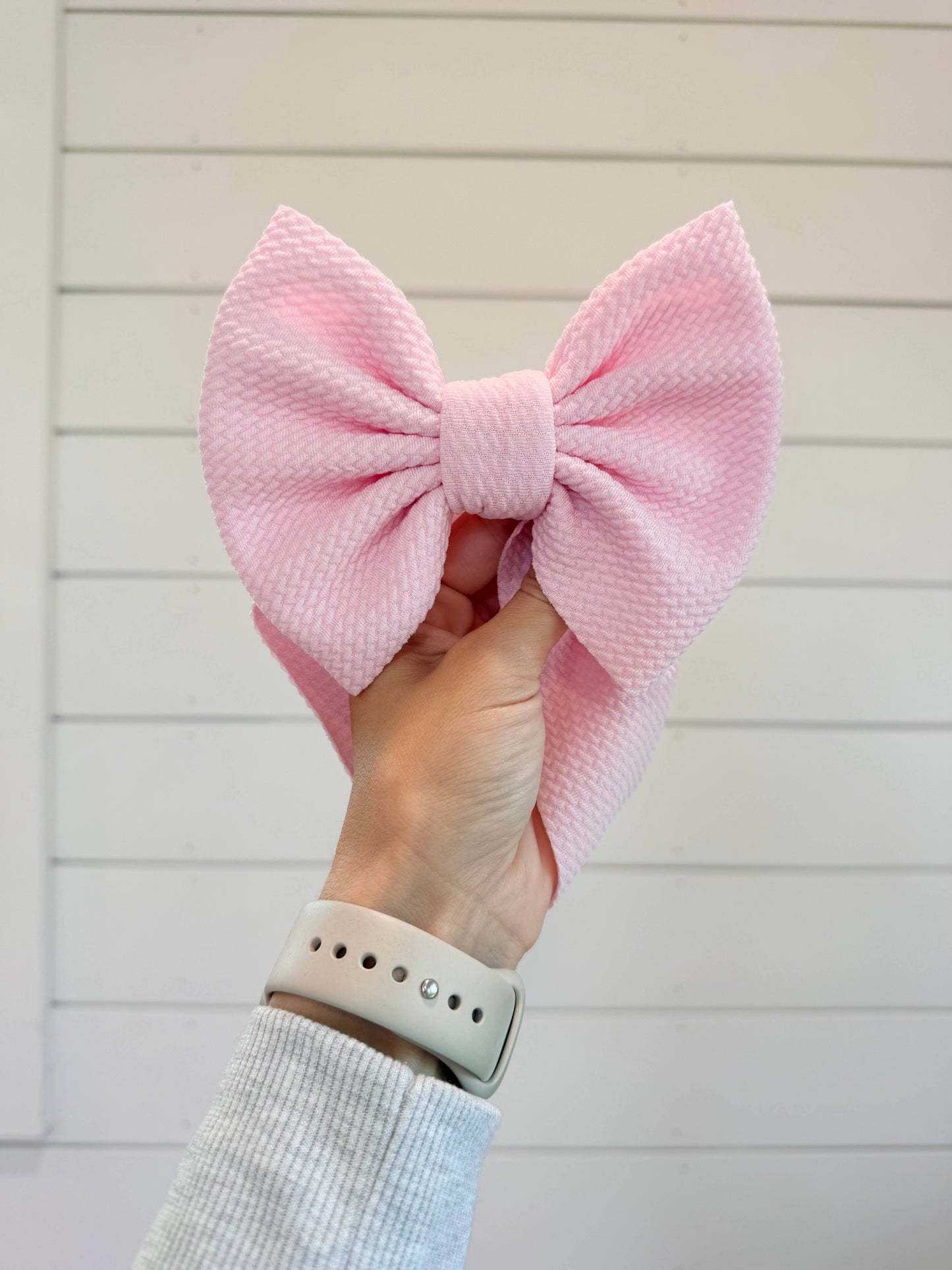 *NEW Light Pink Bullet Bow + Headwrap 