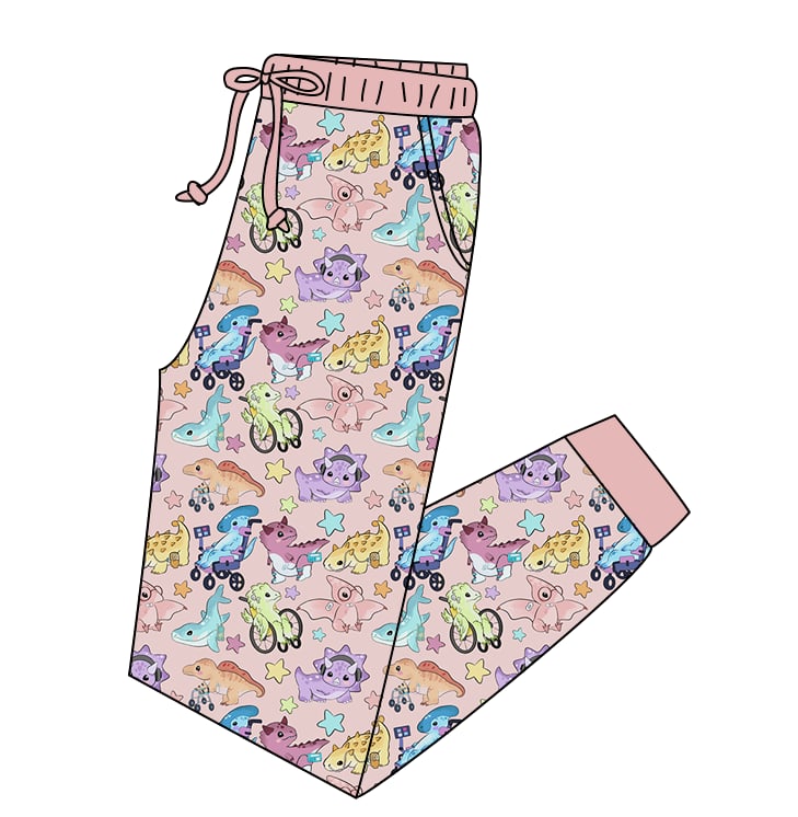 Disability Dinosaurs Adult Bamboo Joggers by Koda