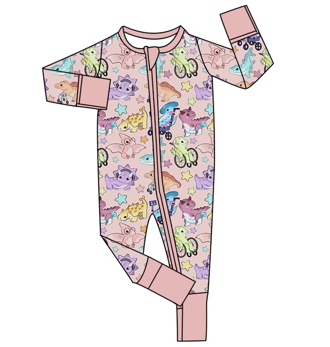 Disability Dinosaurs LS/LL Bamboo Romper by Koda