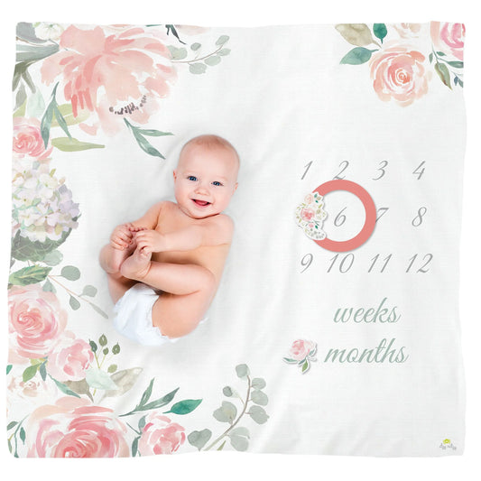 Cutie Captures Milestone Blanket (Floral)