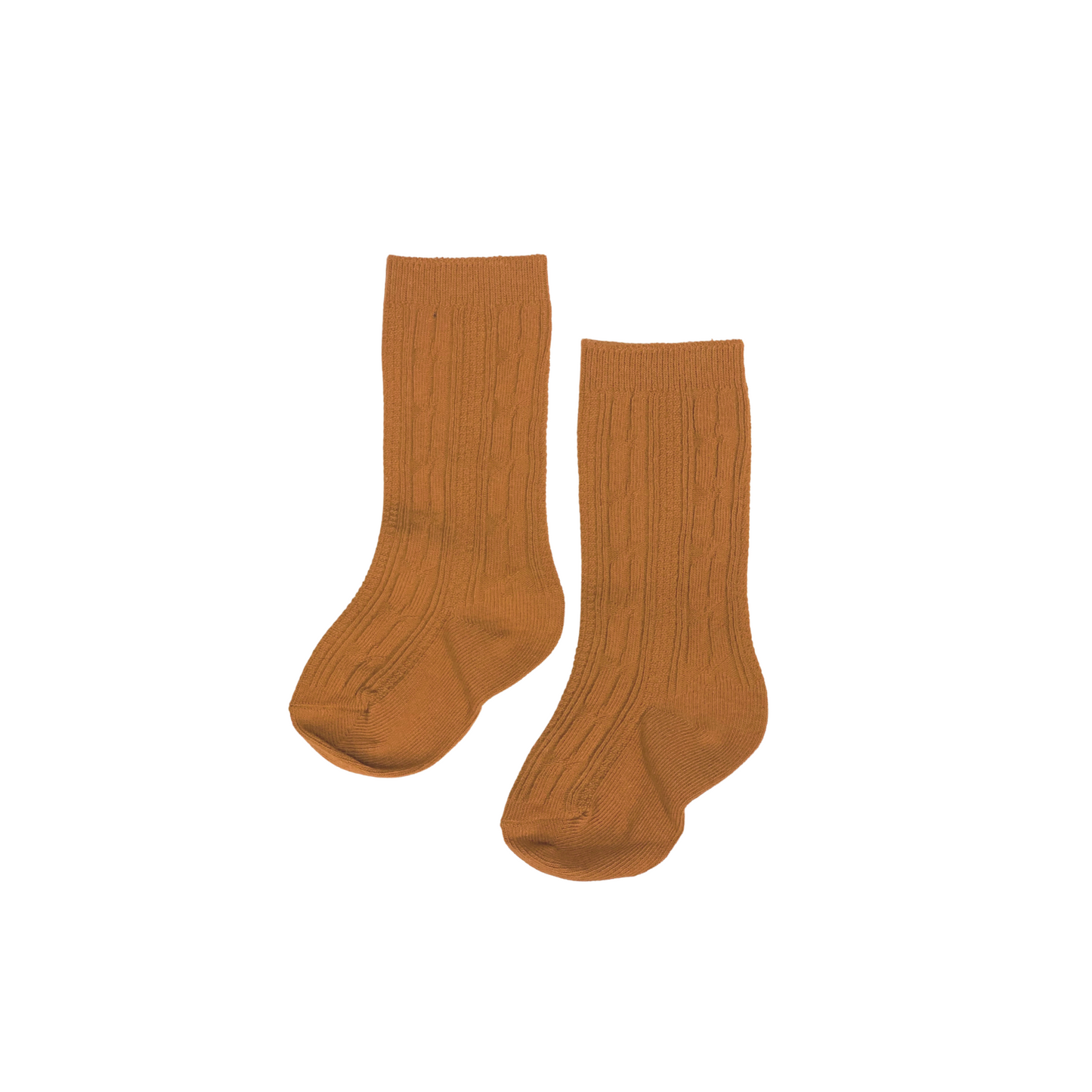 Sugar Almond Cable Knit Knee High Socks