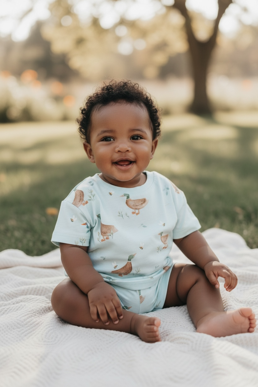 Duck Print Lounge Short Set