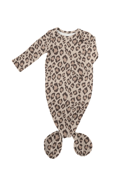 Classic Leopard - Knotted Infant Gown