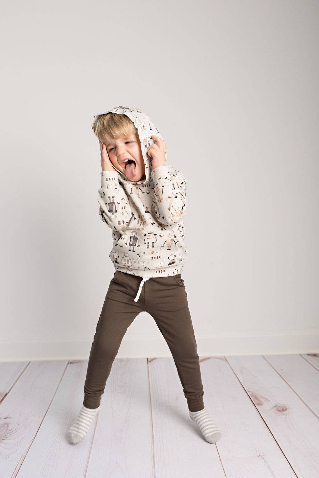 Kids Bamboo Ash Brown Jogger Pants