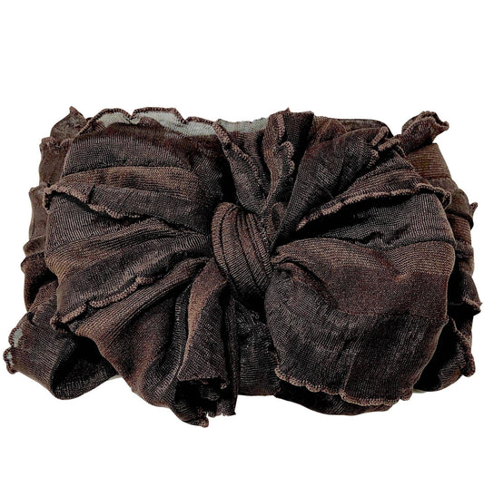 Brown Ruffled Headband