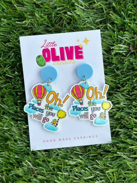 Dr. Seuss Oh The Places You'll Go Adventure Earrings