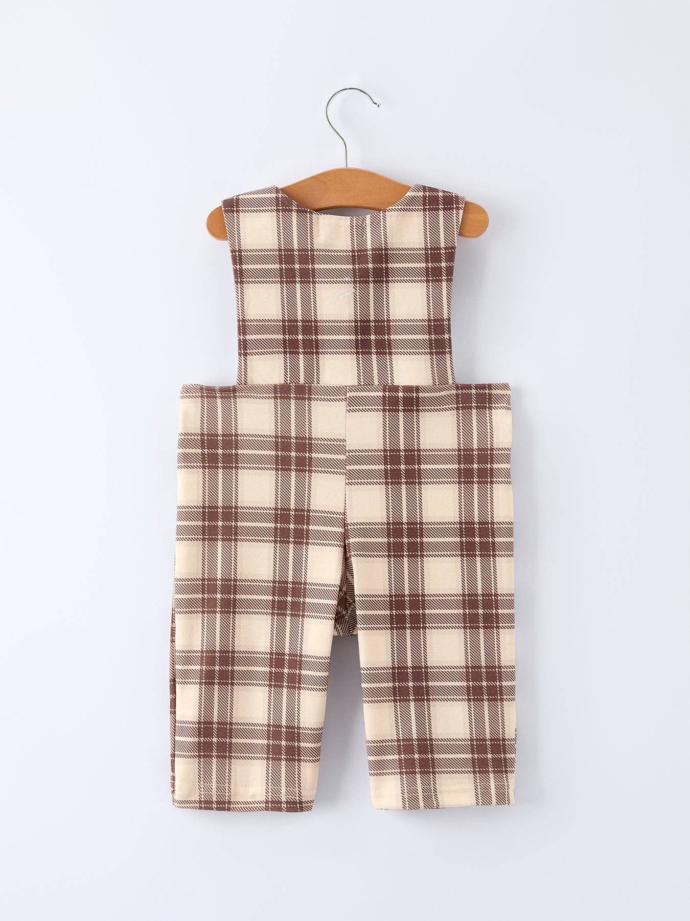 Western Horse Embroidered Smocked Plaid Baby Boy Romper