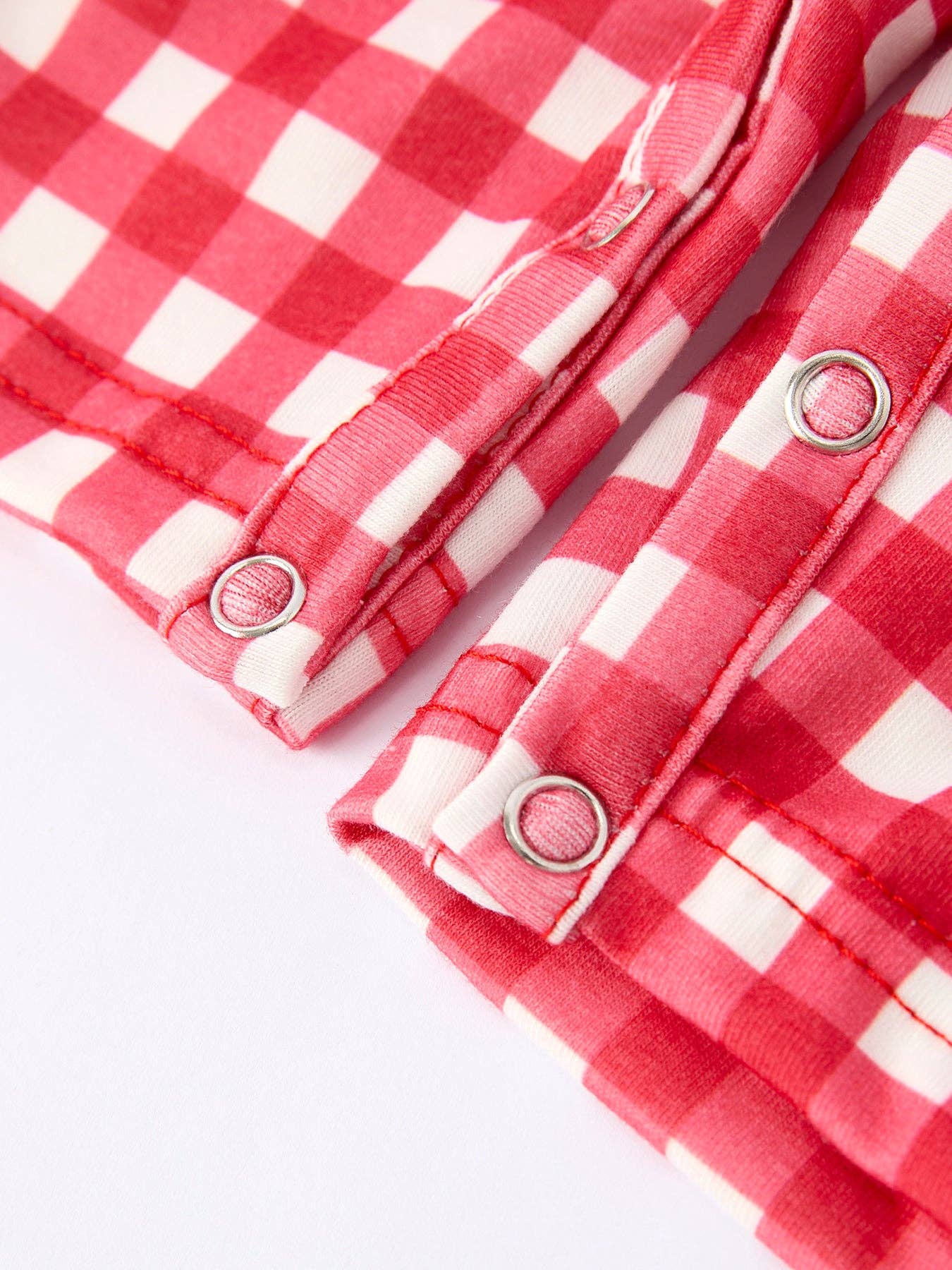 Valentine's Day Plaid Heart Embroidered Boys' Romper