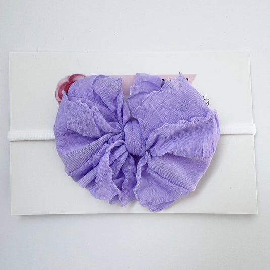 Skinny Mini Ruffled Headband- Orchid