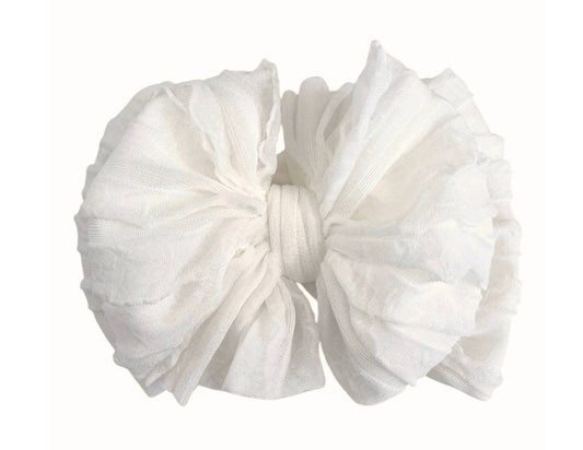Off White Ruffled Headband