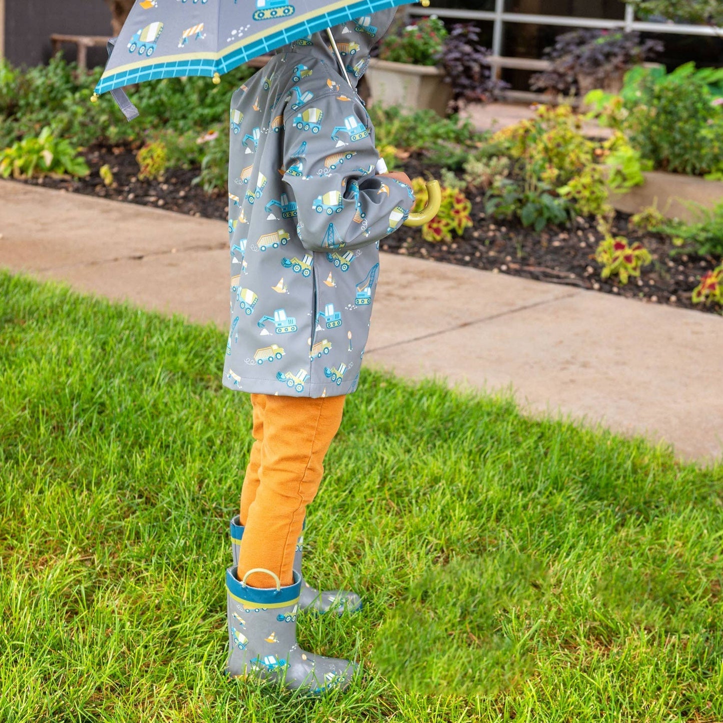 Turquoise Floral All Over Print Rain Boots