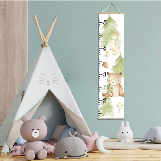 Canvas Kids Growth Chart - Forest Friends