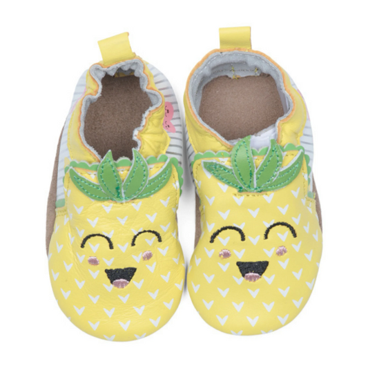 Robeez Leather Pineapple Soft Sole Shoes (Infant)