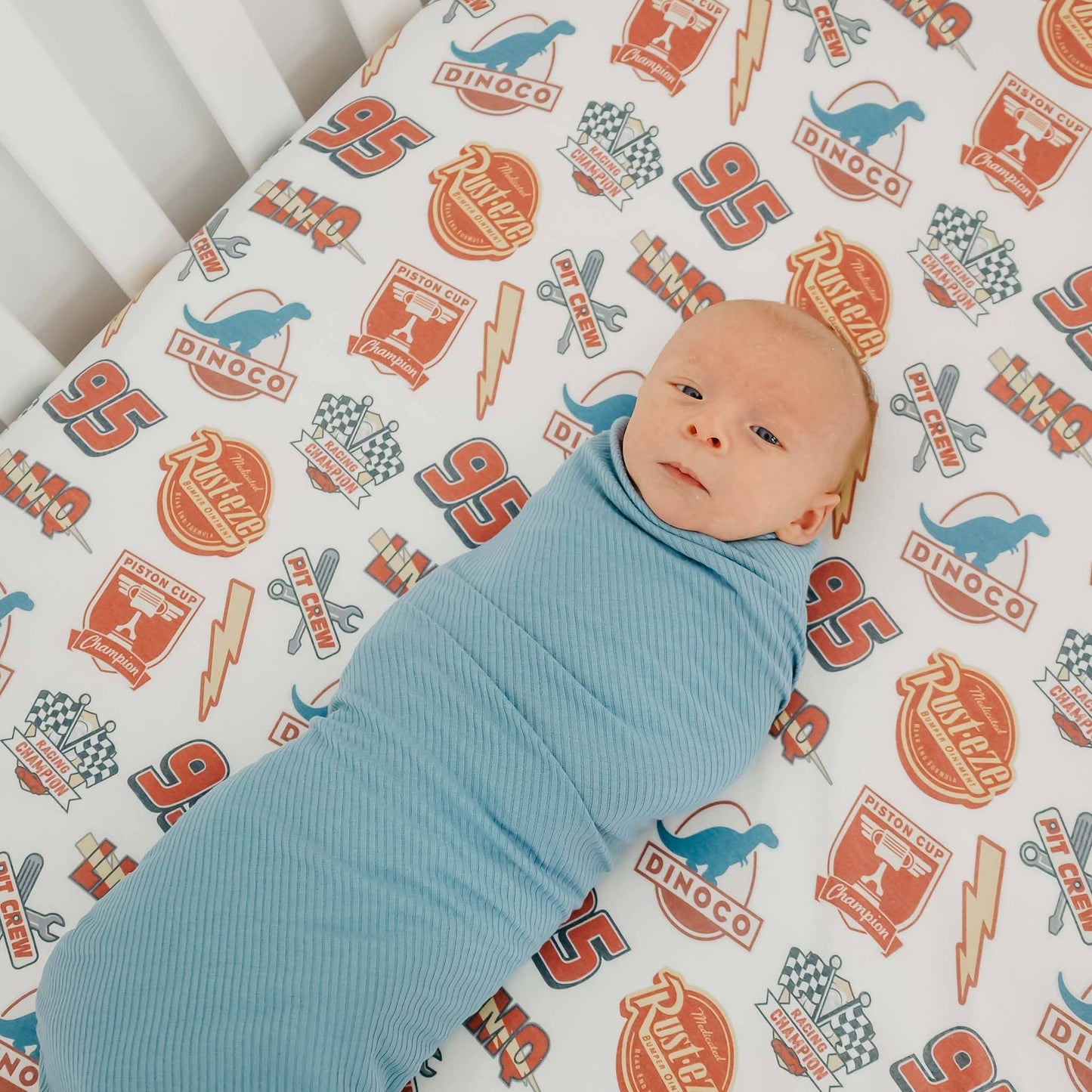 Premium Knit Fitted Crib Sheet - Disney Pixar Bumper Stickers