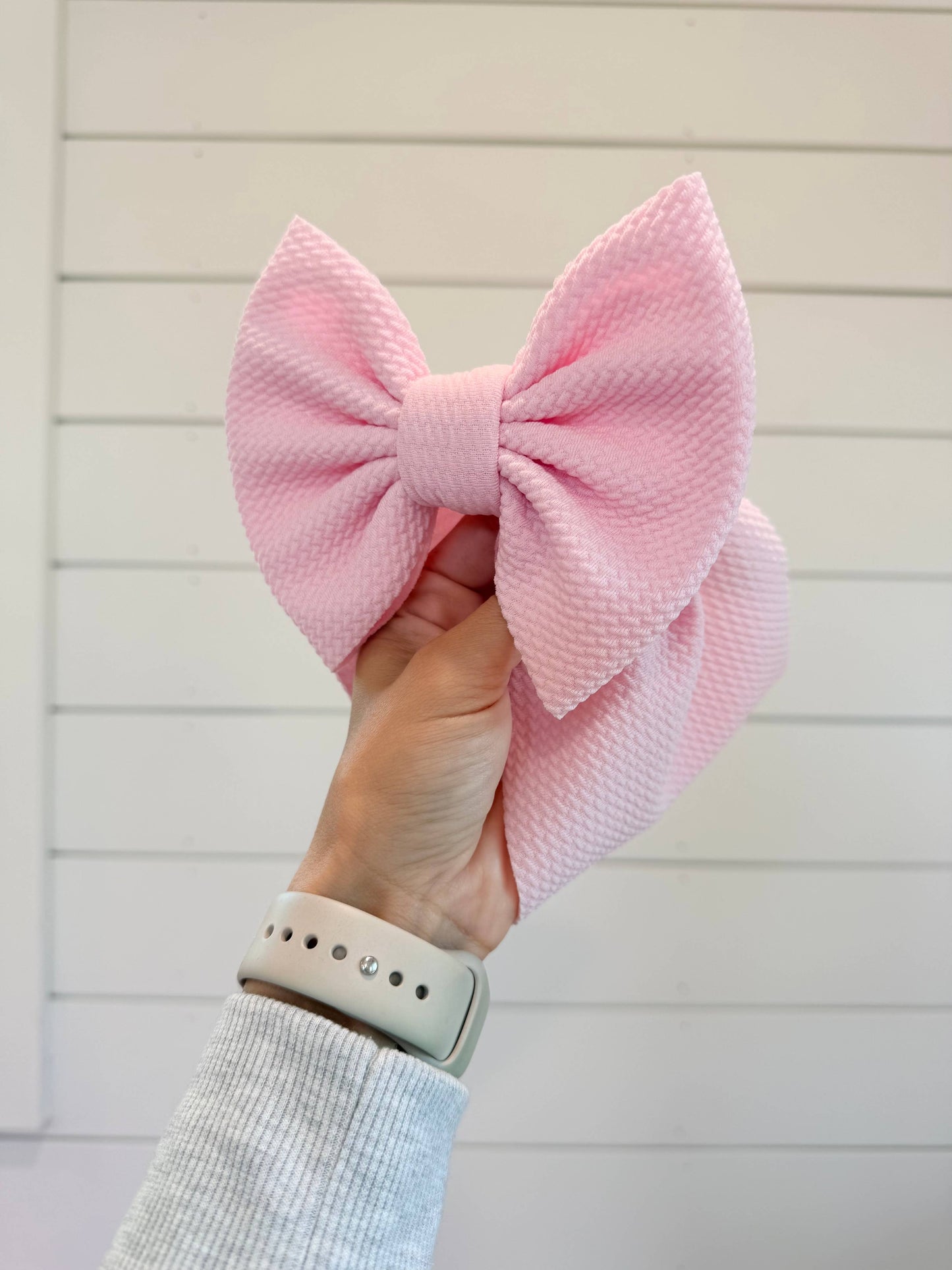 *NEW Light Pink Bullet Bow + Headwrap 
