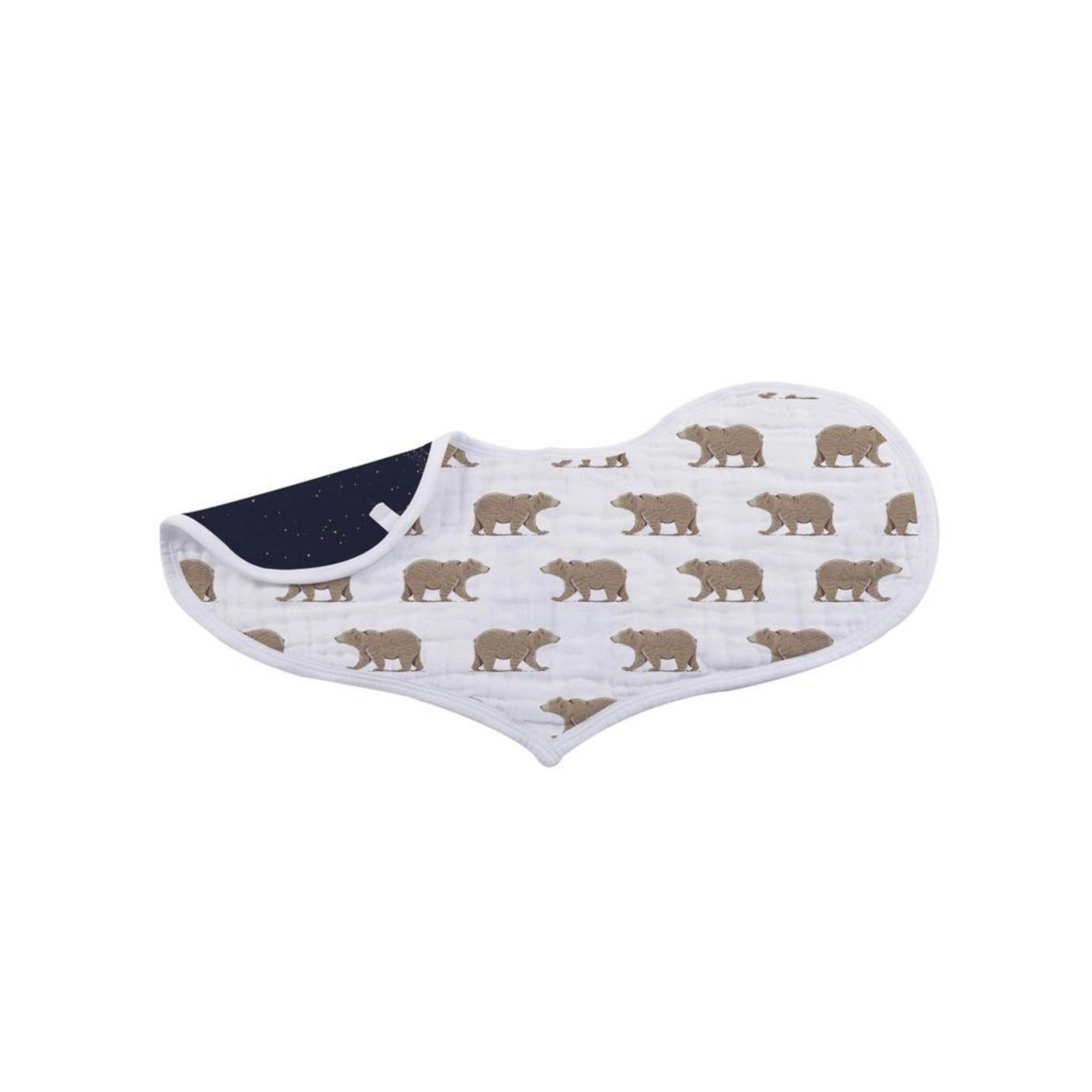 Goodnight Bear Bamboo Heart Bib 2 Pack