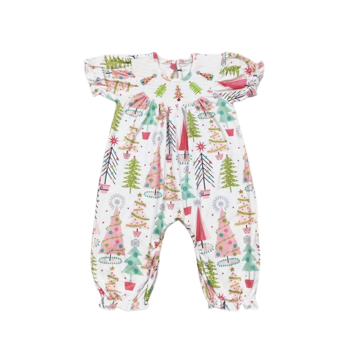 Smocked Christmas Tree Romper