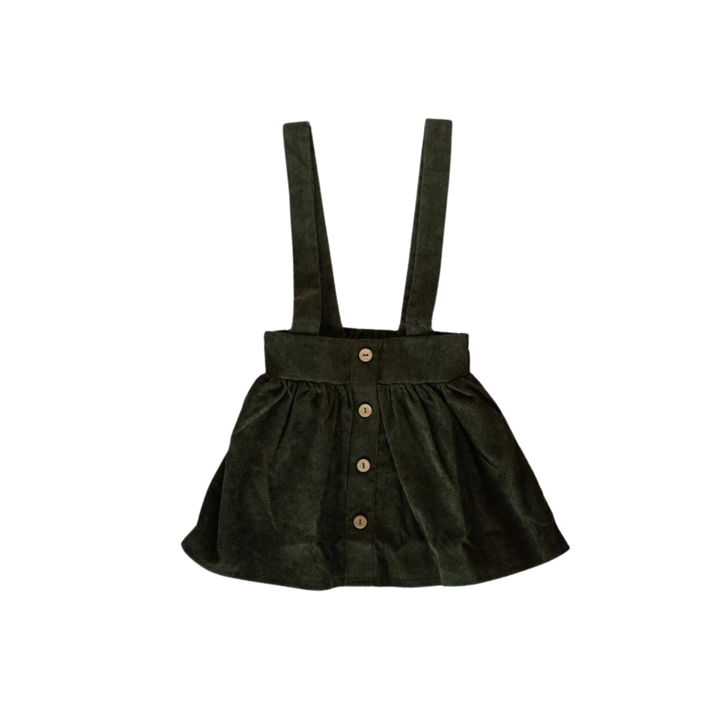 Fallon Corduroy Suspender Skirt - Olive