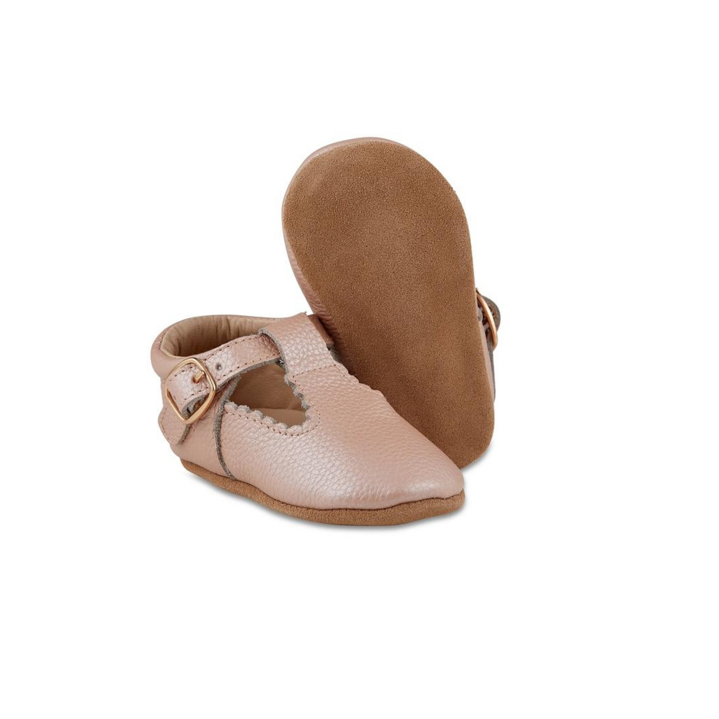 Blush Leather Soft-Soled Leather Baby Mary Janes